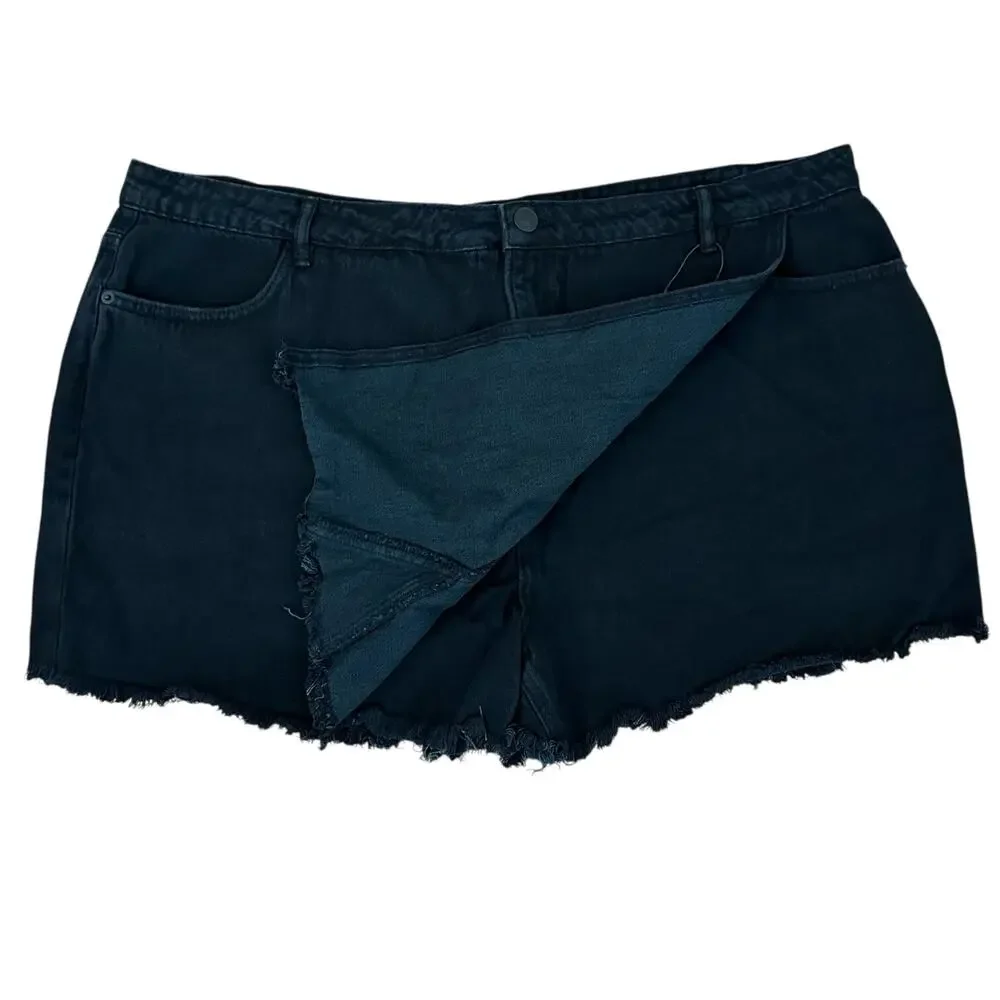 Highway Jeans Women's Plus Size Black Denim Skirt Shorts - Size 22 NWT